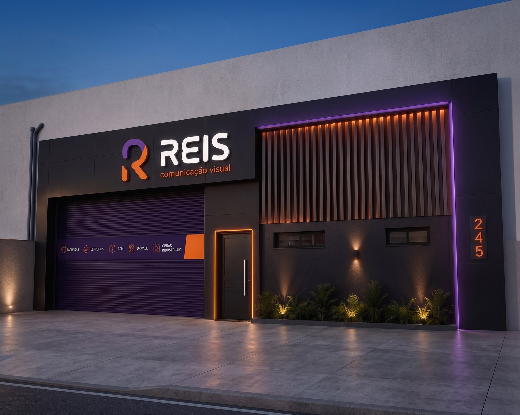 Prévia da fachada Reis Comunicação Visual